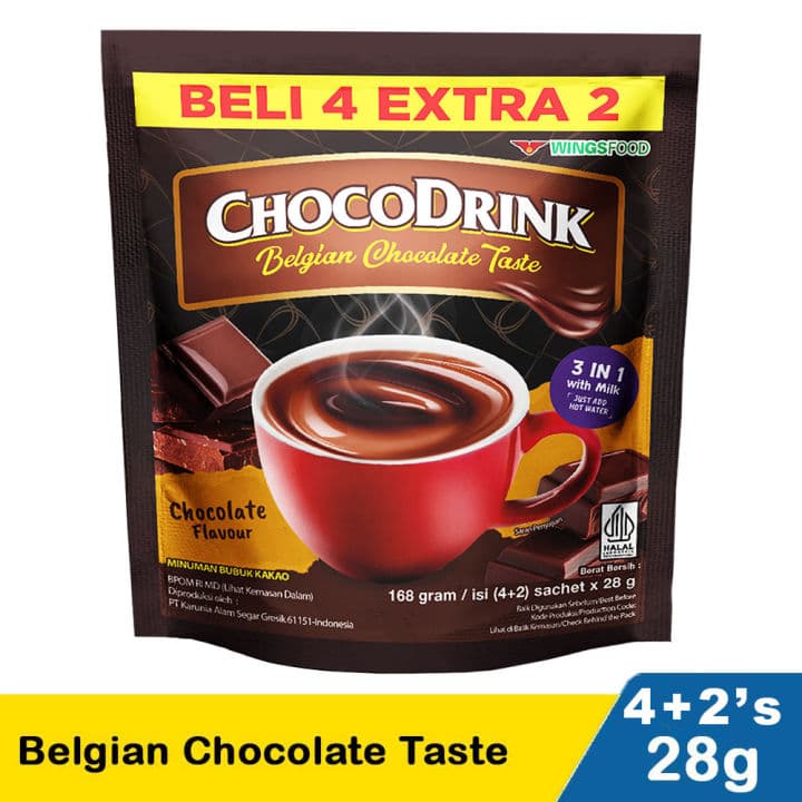 Chocodrink Rasa Cokelat Belgia 168 gr 4+2pcs – 1