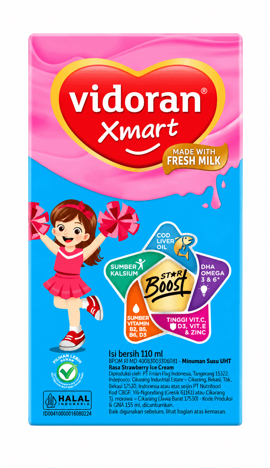 Vidoran Kids Susu Uht Strawberry  110 ml – 1