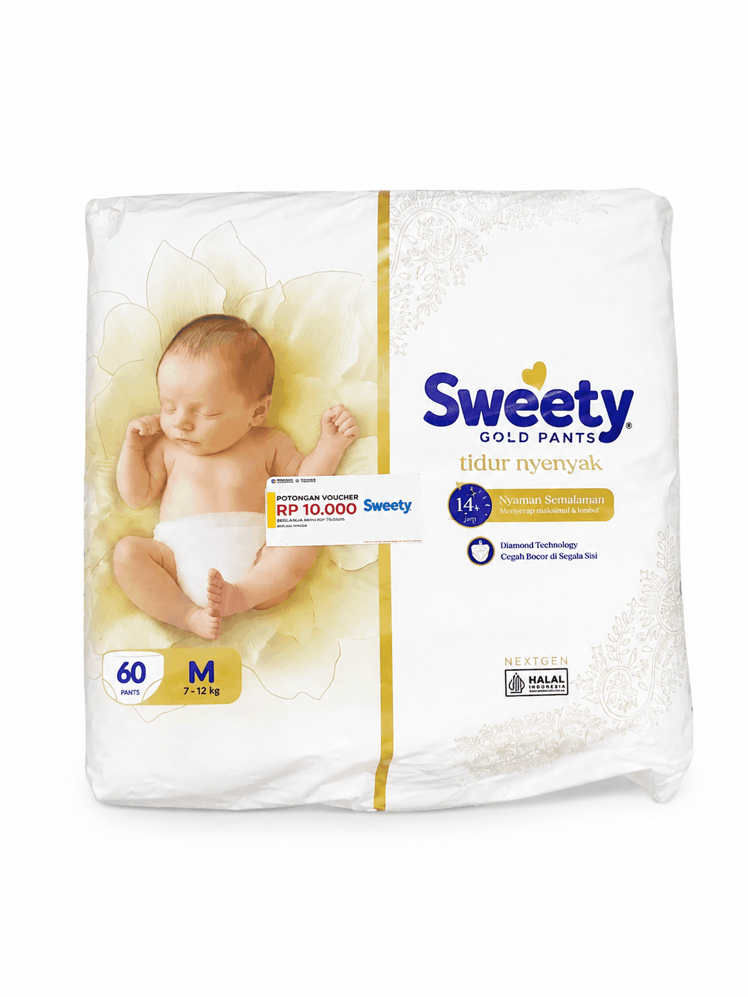 Sweety Pants Gold M Isi 60 pcs – 1