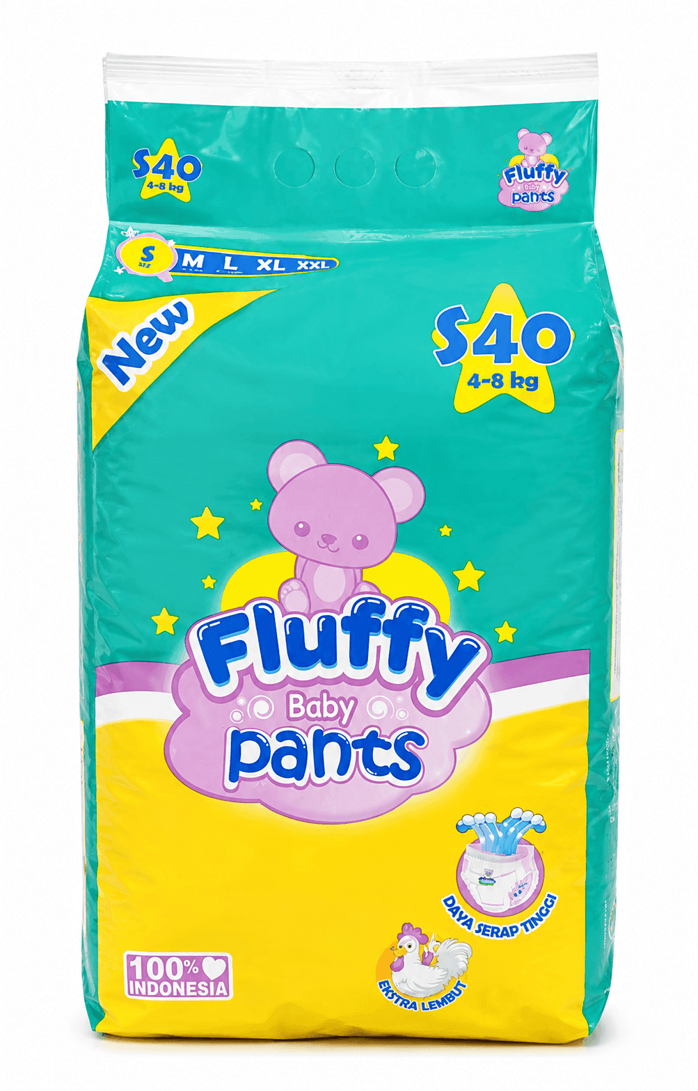Fluffy Diapers Baby Pants S Isi 40 Pcs – 1