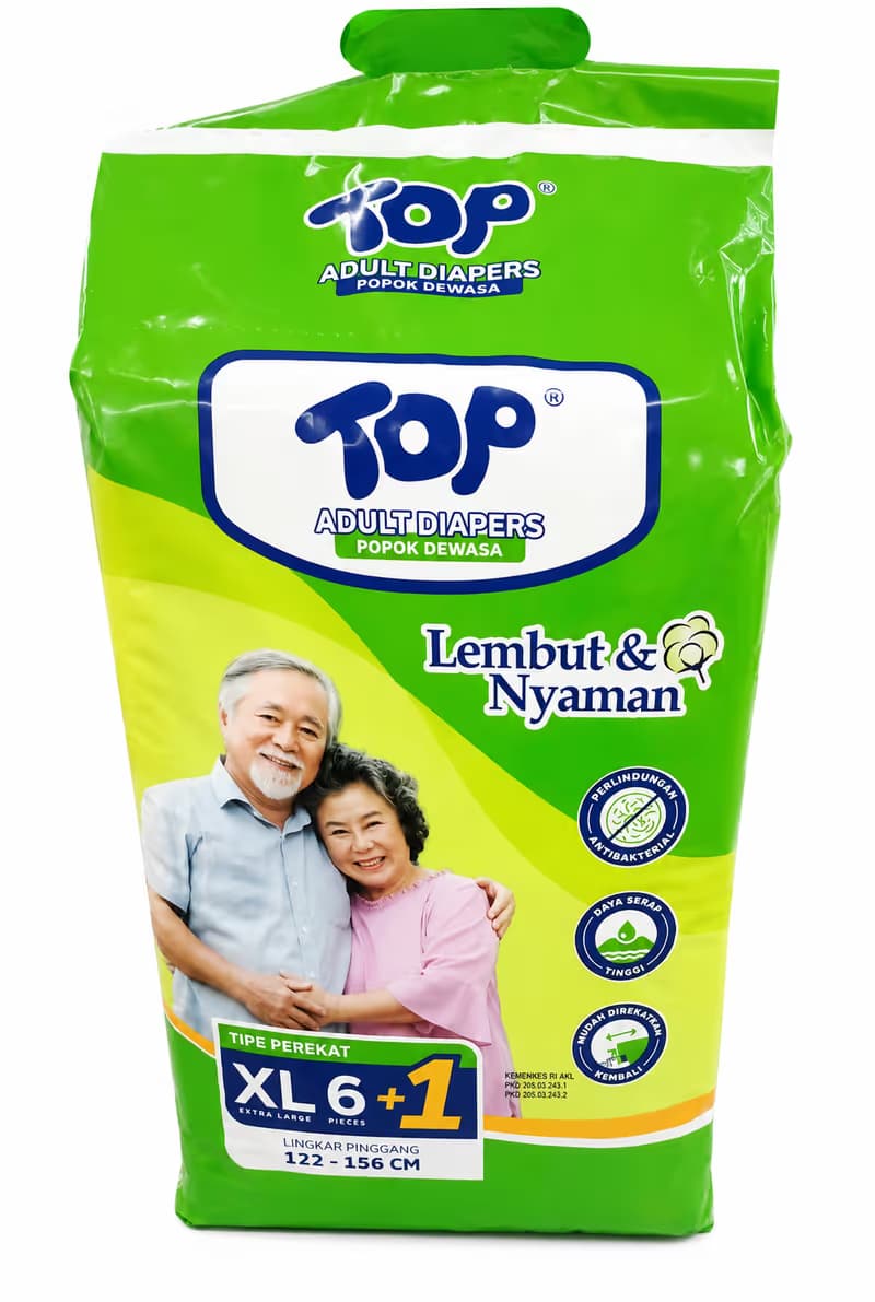 Top Adult Diapers Soft & Comfort XL Isi 6 pcs + 1 pcs – 1