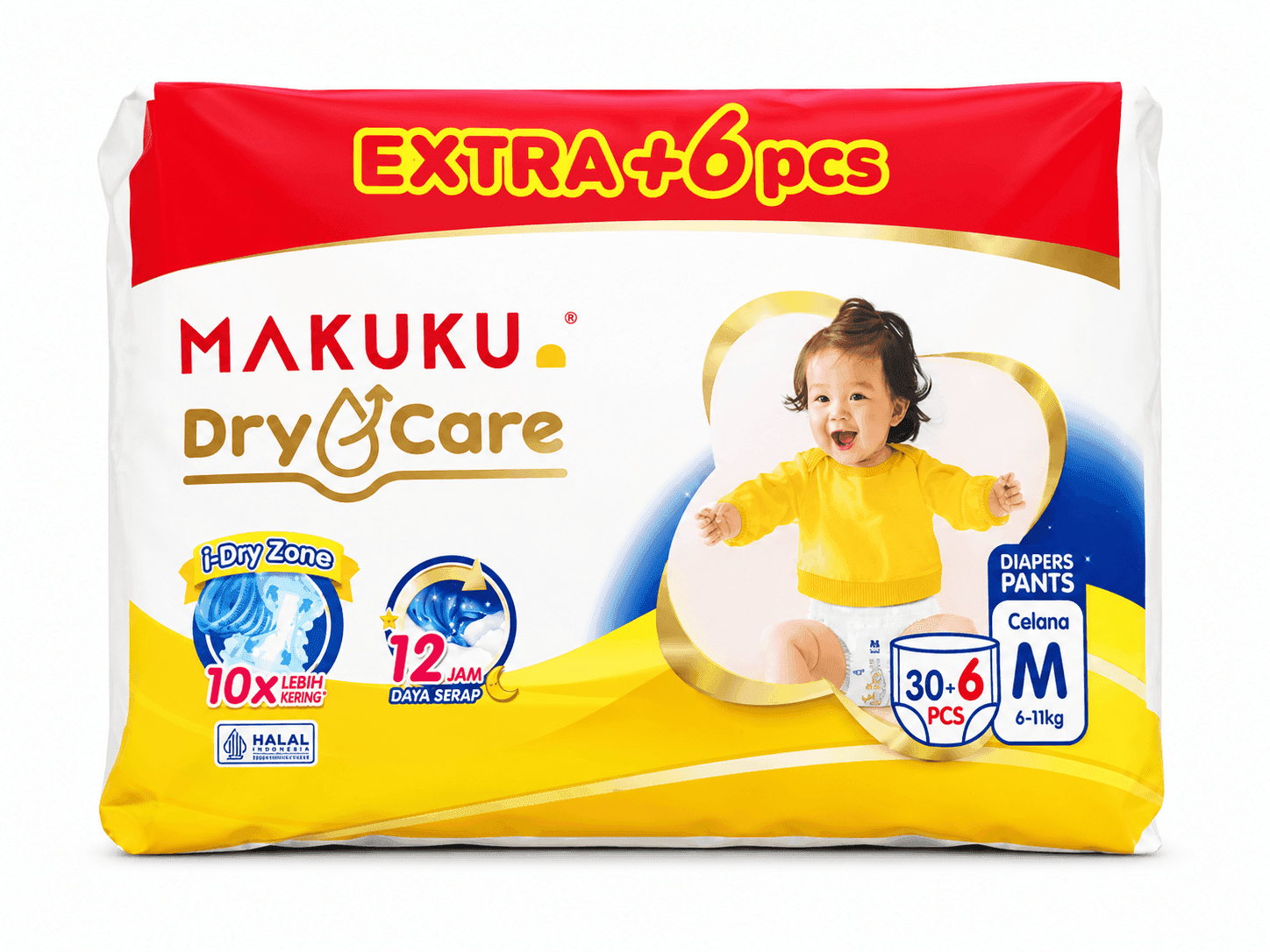 Makuku Air Diapers Dry CR Celana M Isi 30 pcs + 6 pcs – 1