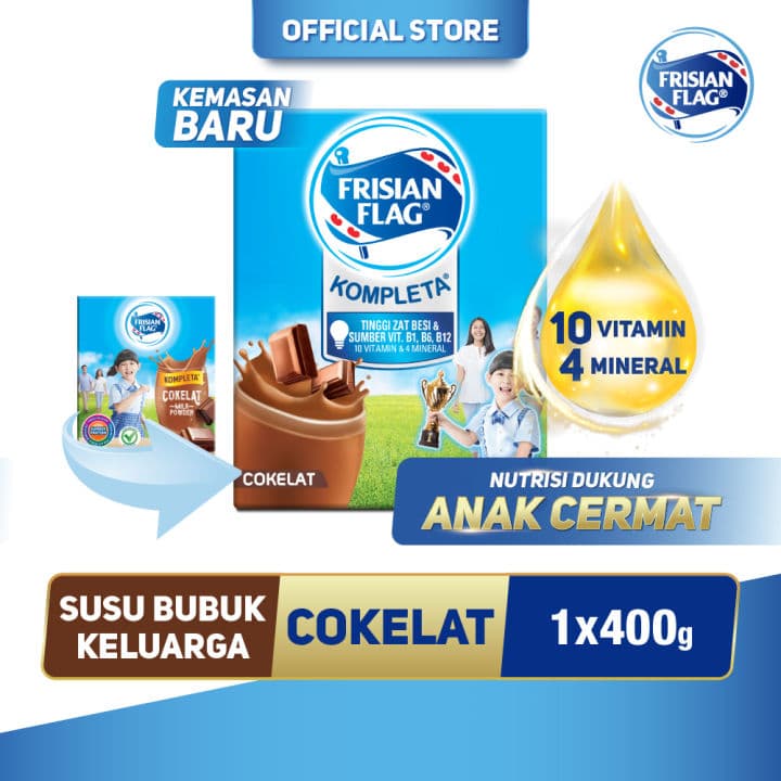 Frisian Flag Susu Bubuk Kompleta Cokelat 400 gr – 1