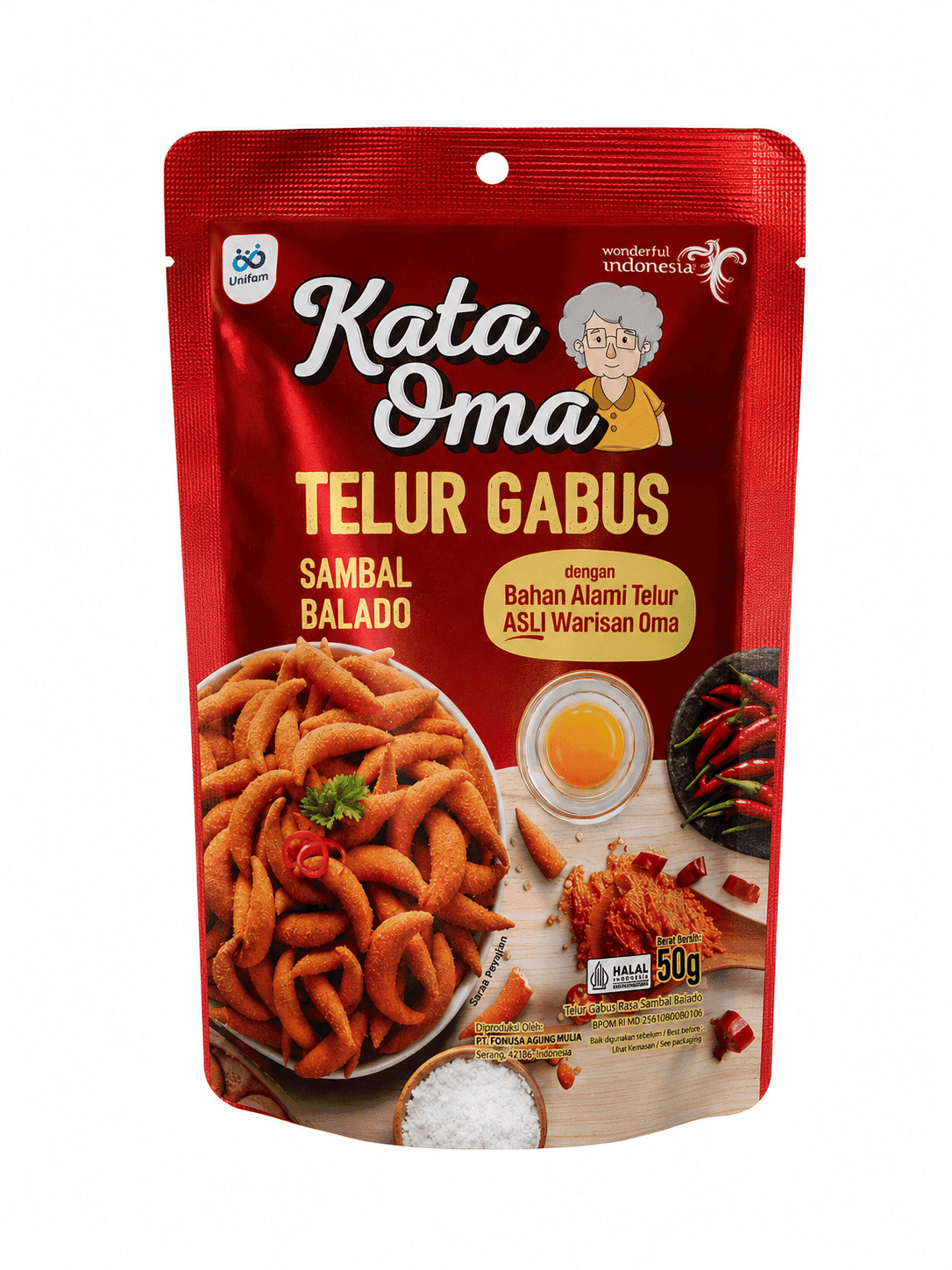 Kata Oma Telur Gabus Balado 50 gr – 1