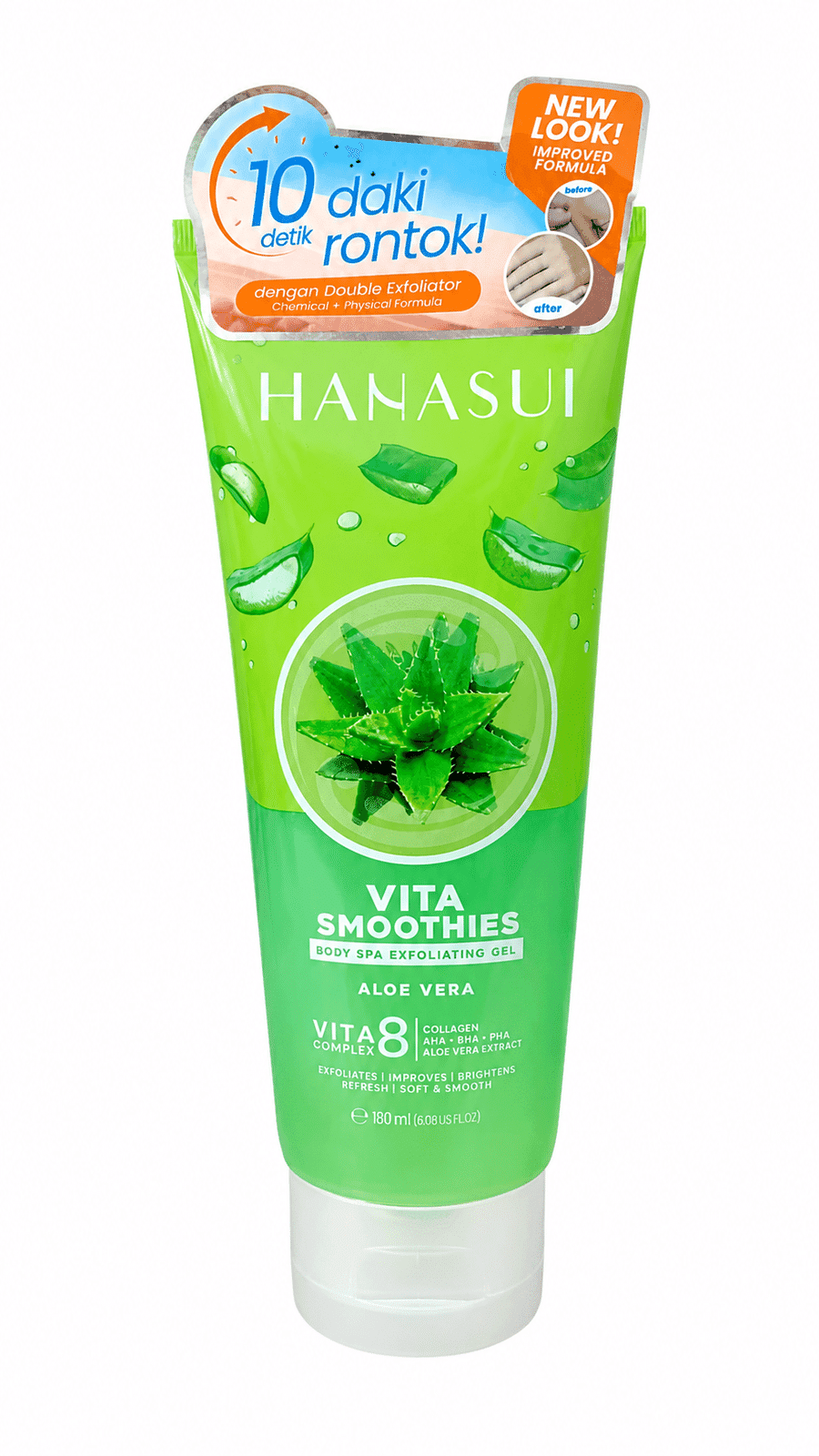 Hanasui Vita Smooth Gel Eksfoliasi Tubuh Aloe Vera 180 ml – 1