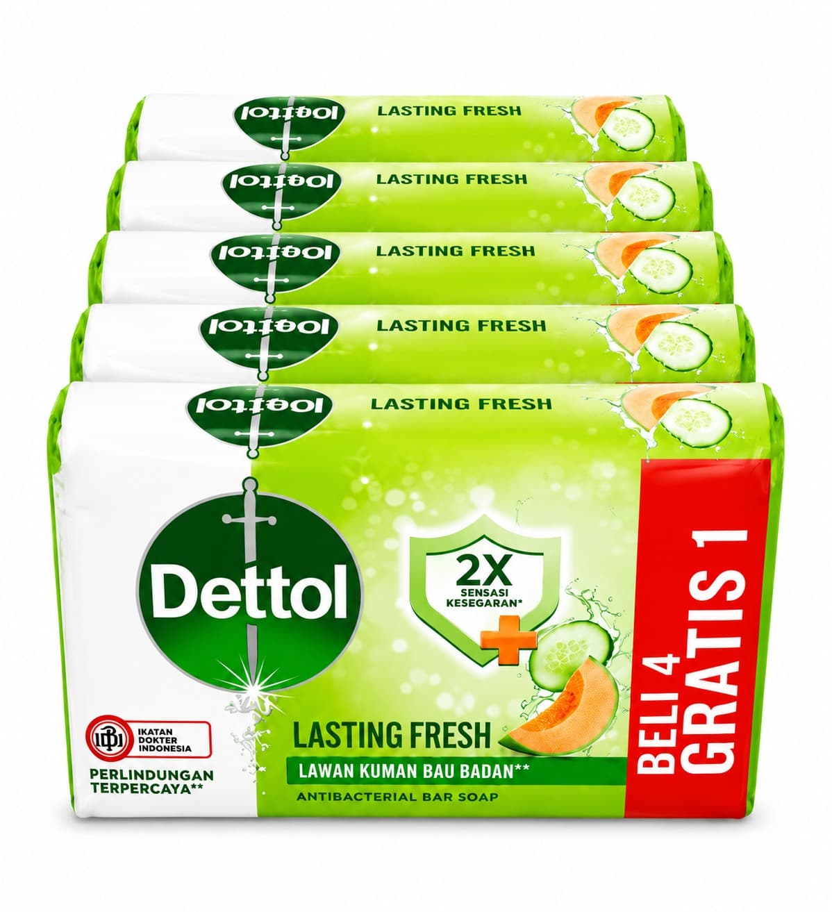 Dettol Sabun Batang Protect Higienis Lasting Fresh Isi 5 X 100 gr – 1