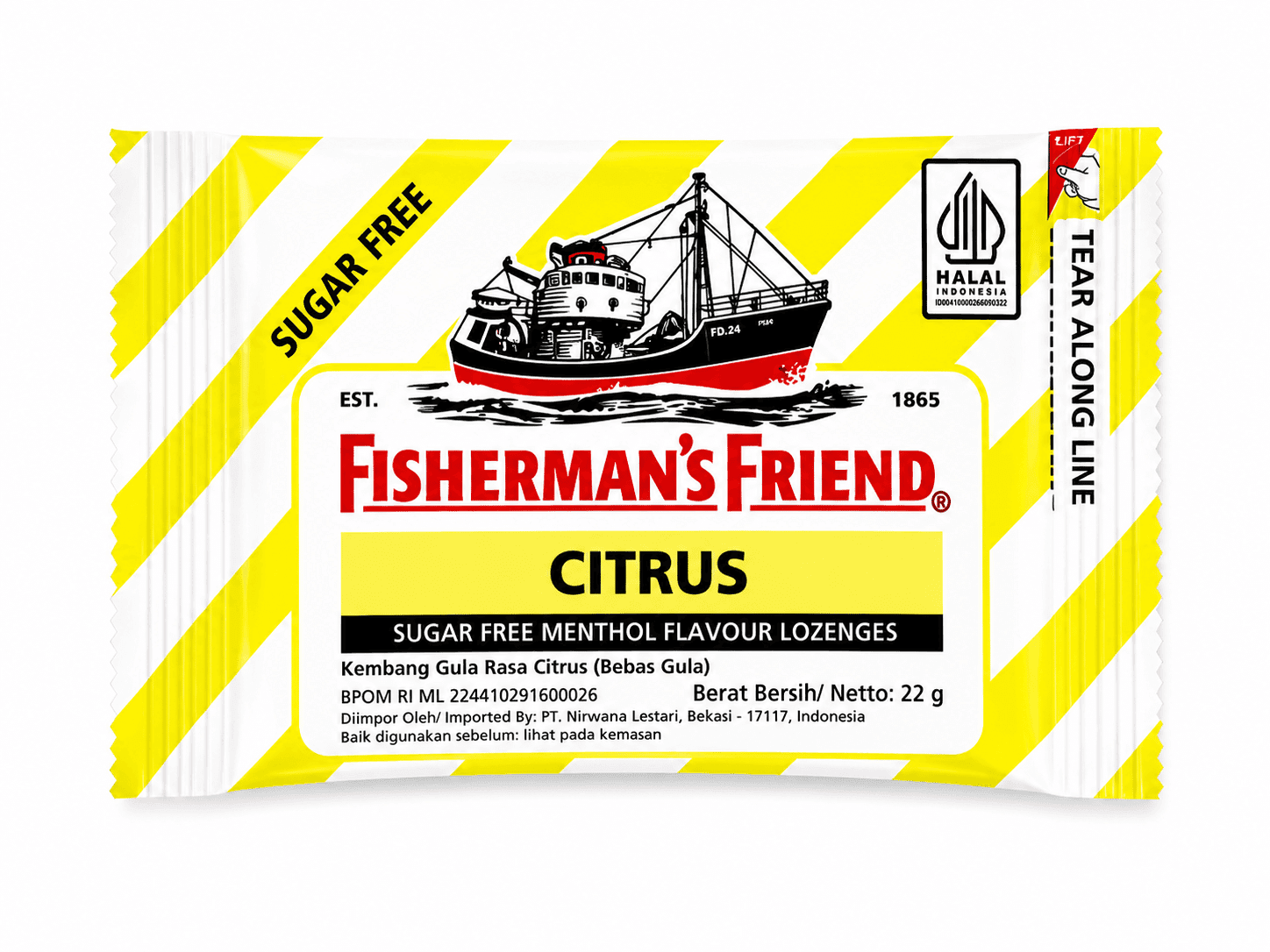 Fisherman's Friend Sugar Free Citrus Menthol 22gr – 1