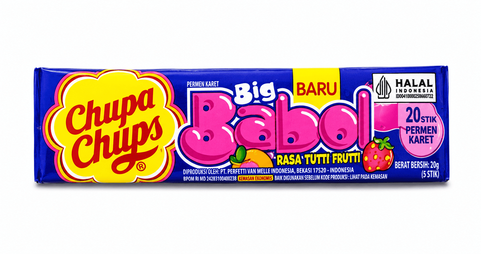 Big Babol Permen Karet Stik Rasa Tutti Frutti 20 gr – 1
