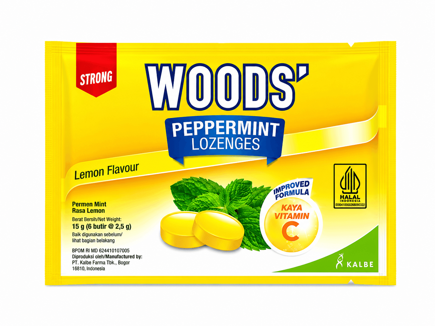 Woods Peppermint Lozenges Permen Mint Rasa Lemon Madu2,5 gr x 6 Pcs – 1