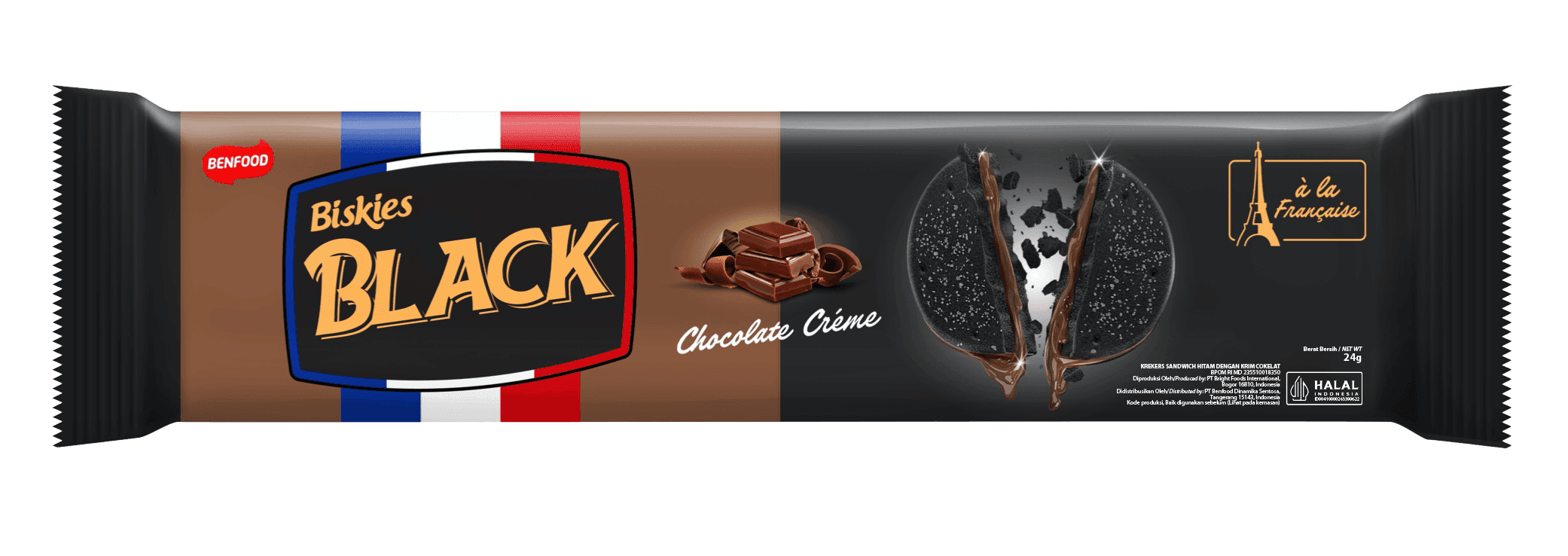 Biskies Black Crackers Sandwich Cokelat 24 gr – 1