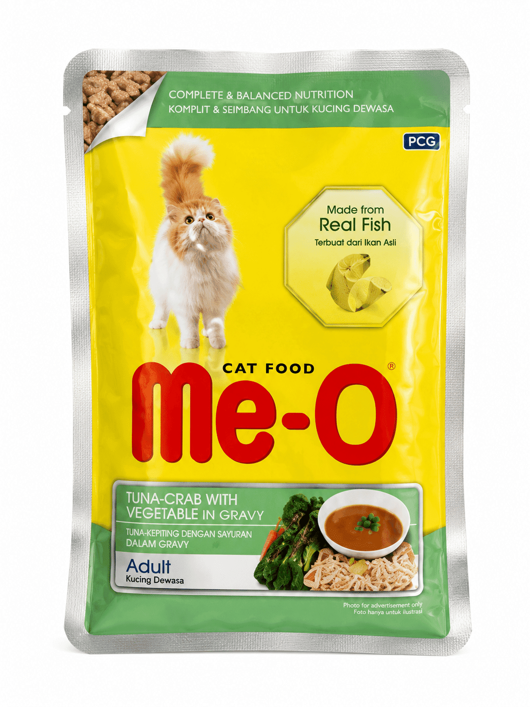Me-O Pouch Kucing Otak-otak Whitefish Ayam 80 gr – 1