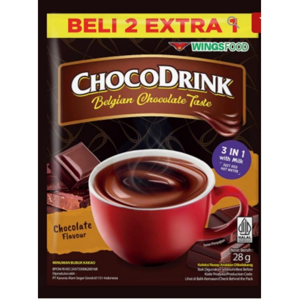 Chocodrink Belgian Chocolate Taste 28 gr x 3 Sachet – 1