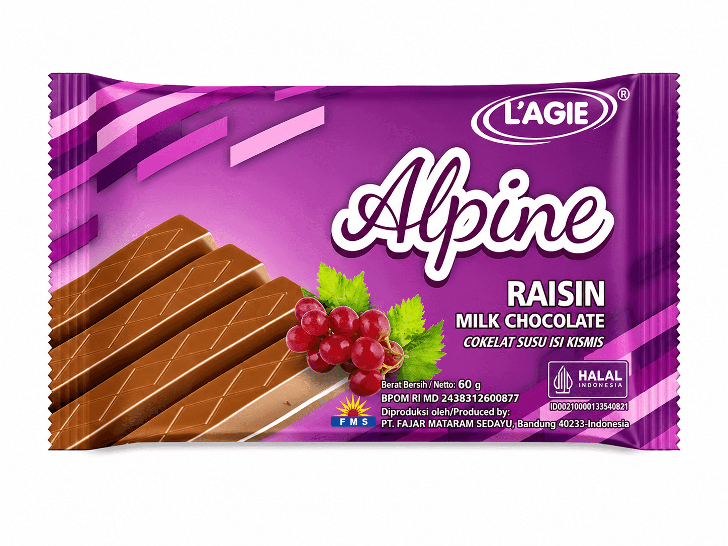 L'agie Alpine Raisin Milk Chocolate 60 gr – 1