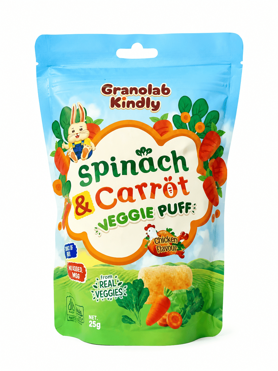 Granolab Kindly Spinach & Carrot Veggie puff 25 gr – 1