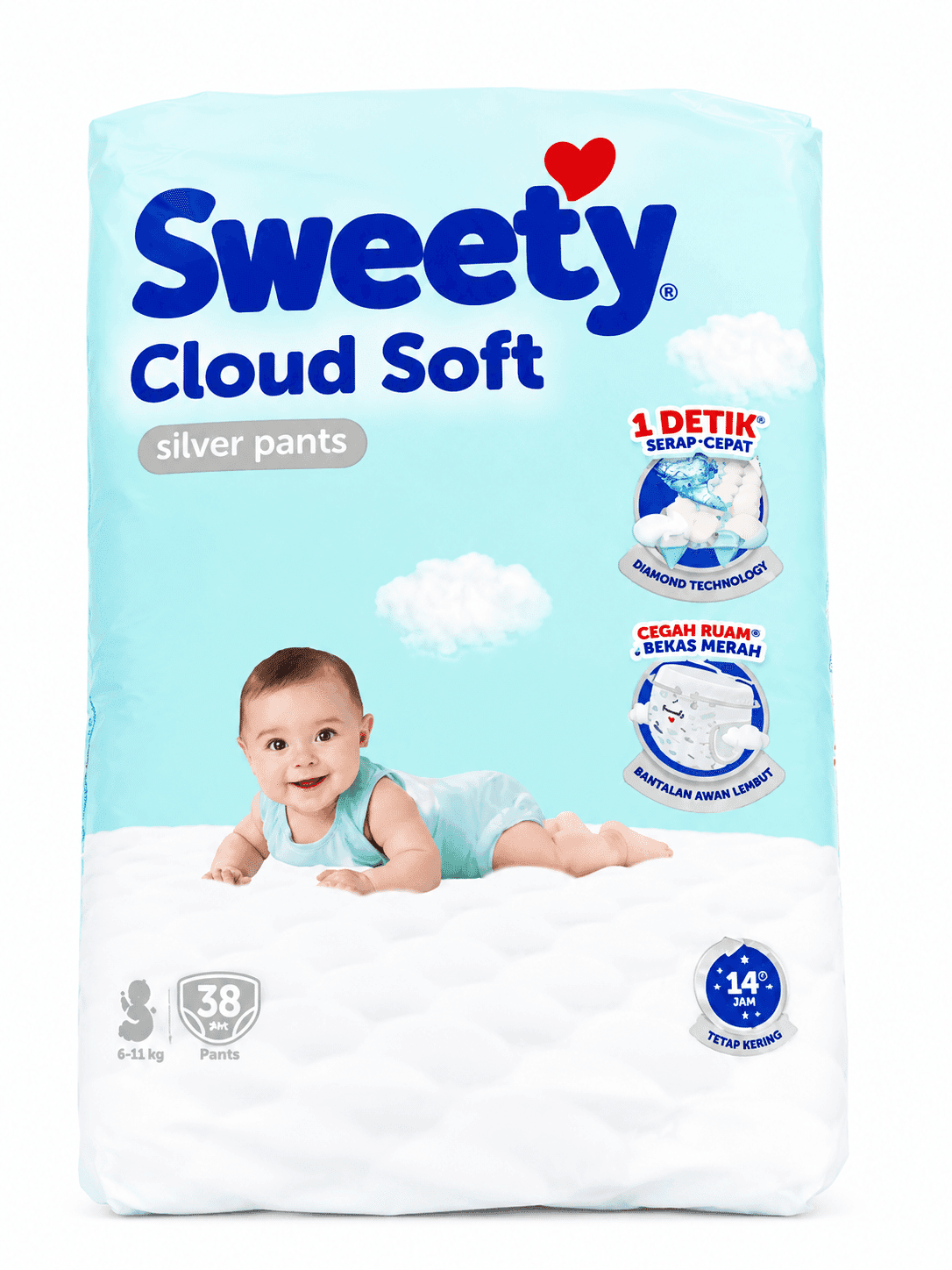 Sweety Silver Pants Cloud Soft S Isi 38 pcs – 1