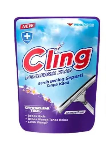 Cling Pembersih Kaca Ungu Pouch 400 ml – 1