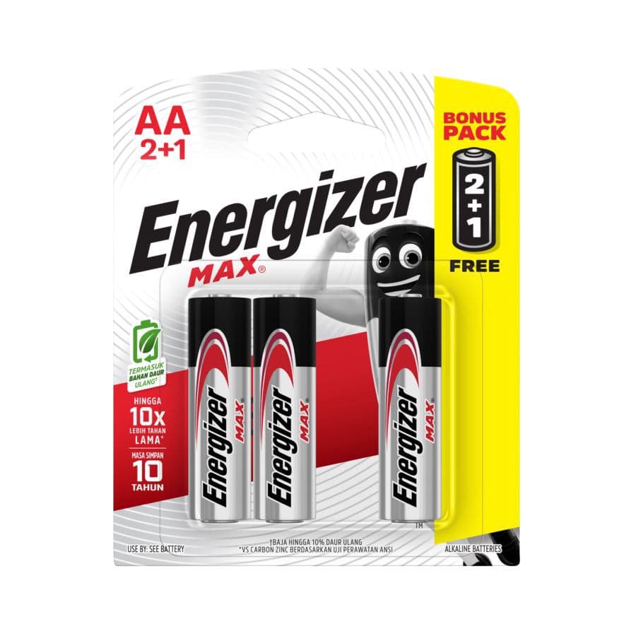 Energizer Max Baterai AAA E92 2+1 pcs – 1
