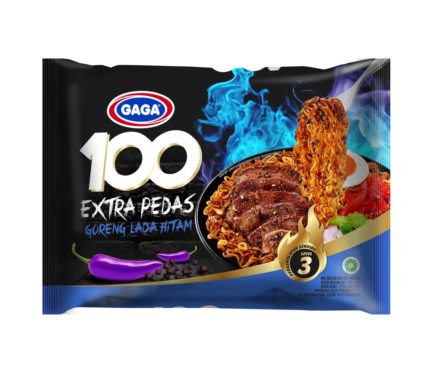 Gaga Mie 100 Extra Pedas Goreng Lada Hitam 85 gr – 1