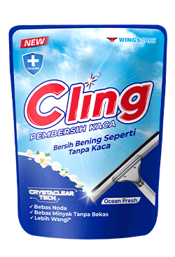 Cling Pembersih Kaca Biru Pouch 400 ml – 1