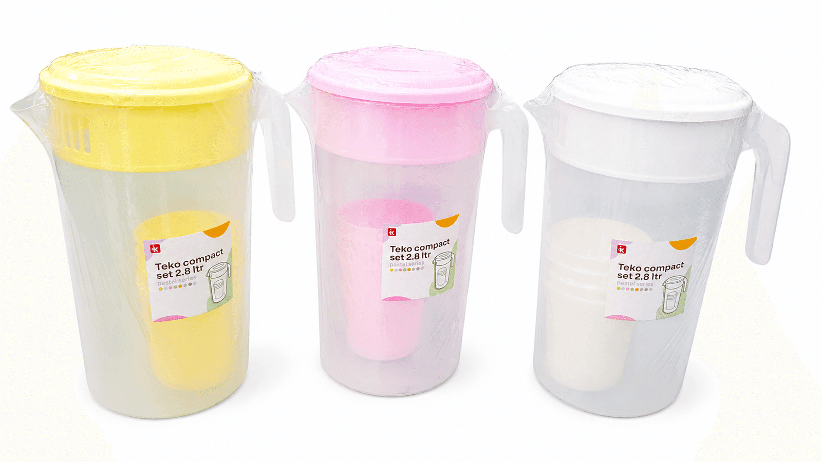 Teko Gelas Compact Set Pastel Warna Mix – 1