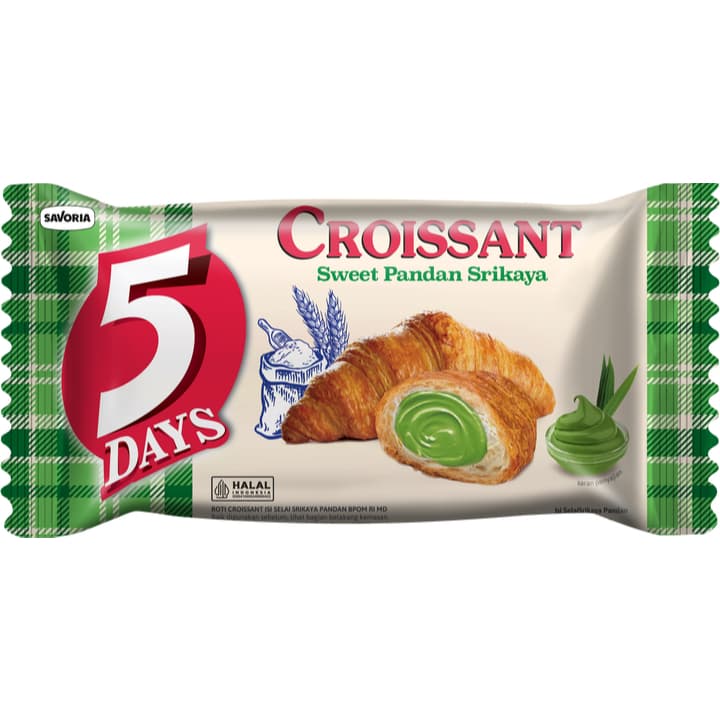 5 Days Croissant Pandan Srikaya 60 gr – 1