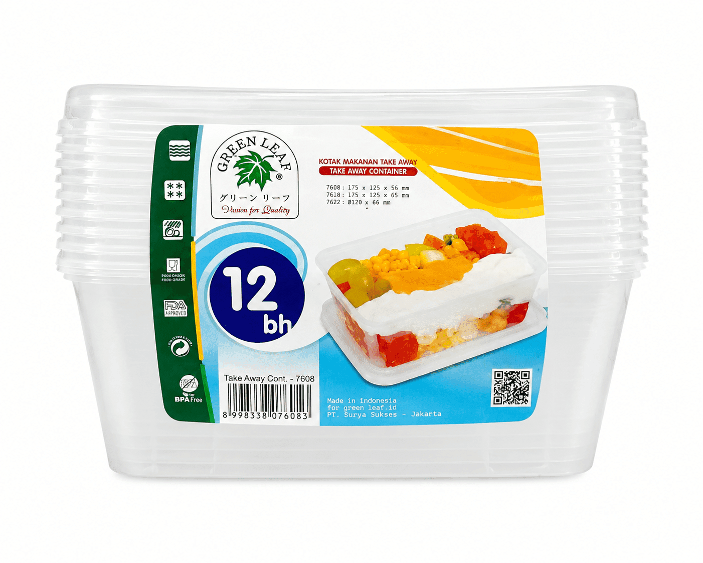 Kotak Makan Takeaway 7608 Isi 12 buah – 1