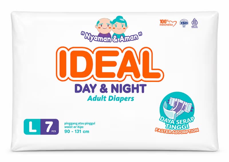 Ideal Day Night Adult Diapers Ukuran L Isi 7 pcs – 1