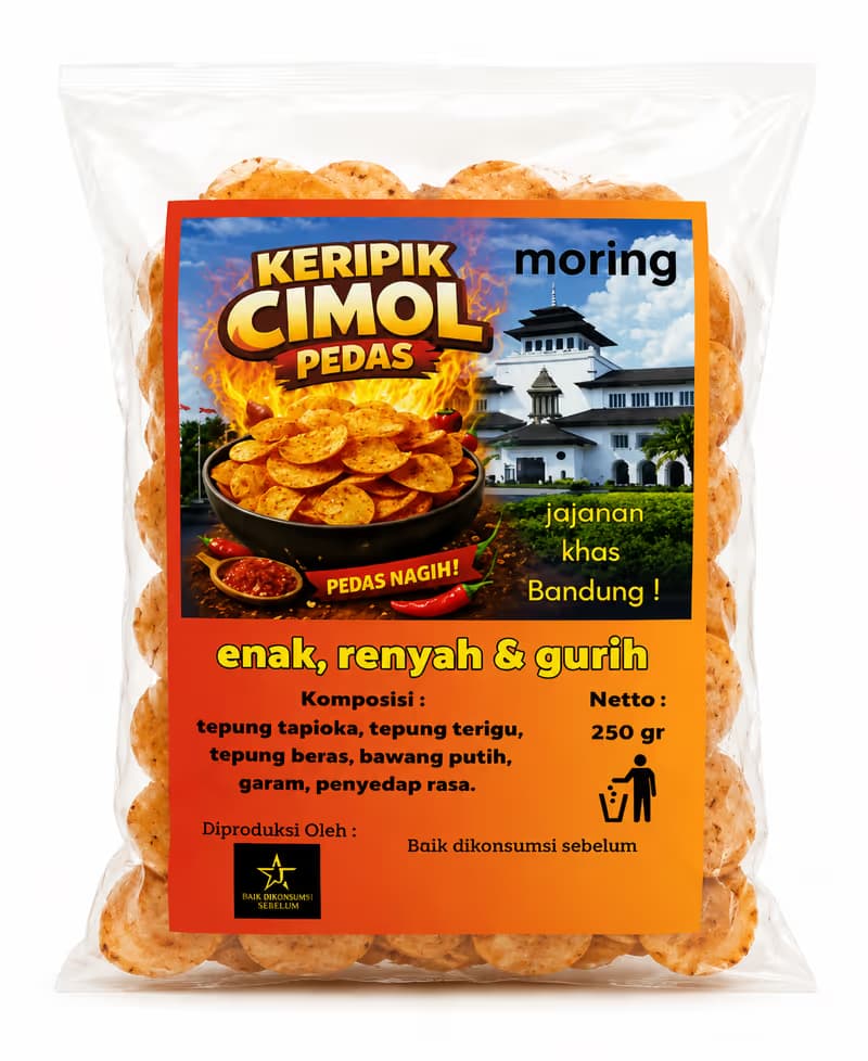 Bintang Lima Keripik Cimol Pedas 250 gr – 1