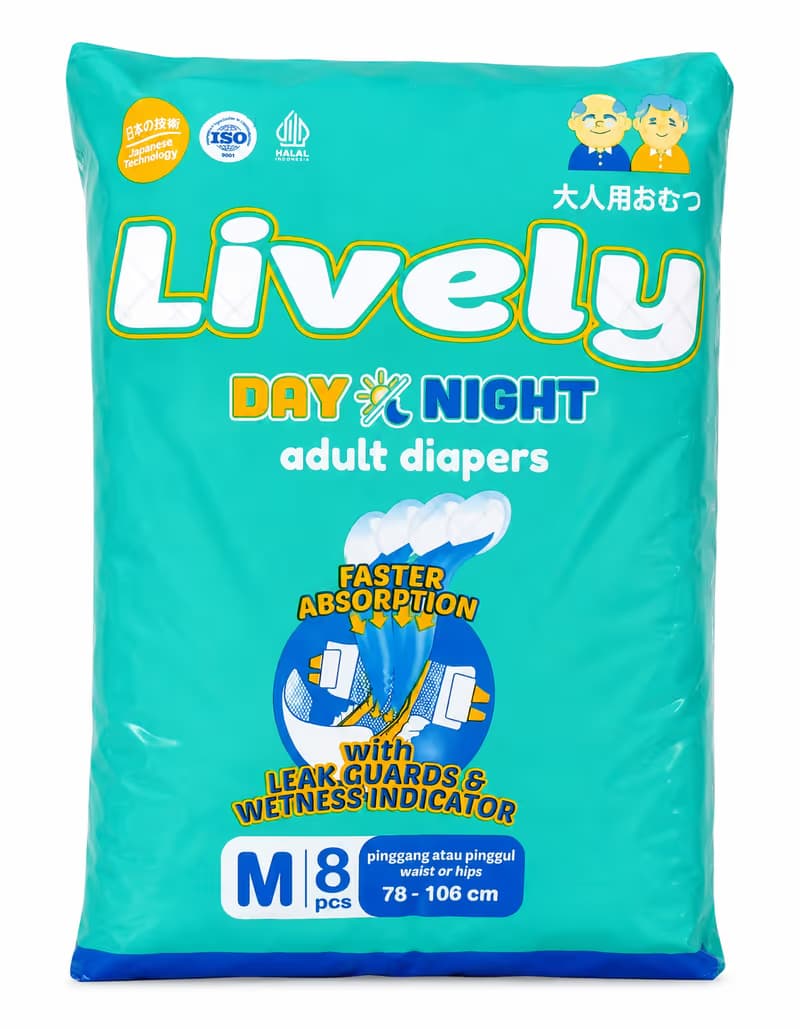 Lively Popok Dewasa Perekat Day / Night M 8 pcs – 1