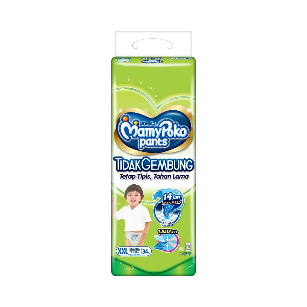 Mamy Poko Pants Tidak Gembung  Tipe Celana Xxl Isi 34 Pcs – 1