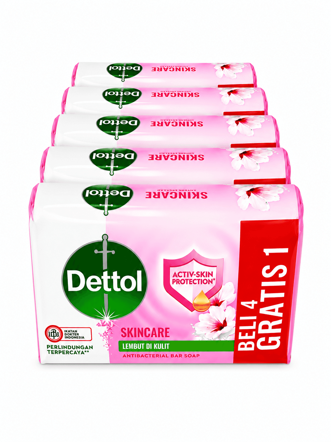 Dettol Sabun Batang Protect Higienis Skin Care Isi 5 X 100 gr – 1