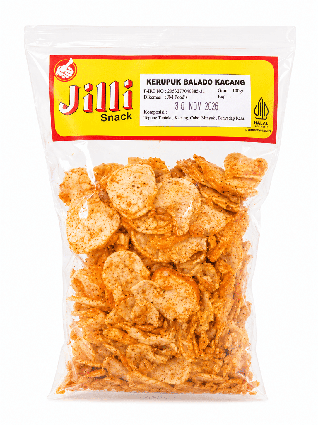 Jilli Kerupuk Balado Kacang 100 gr – 1