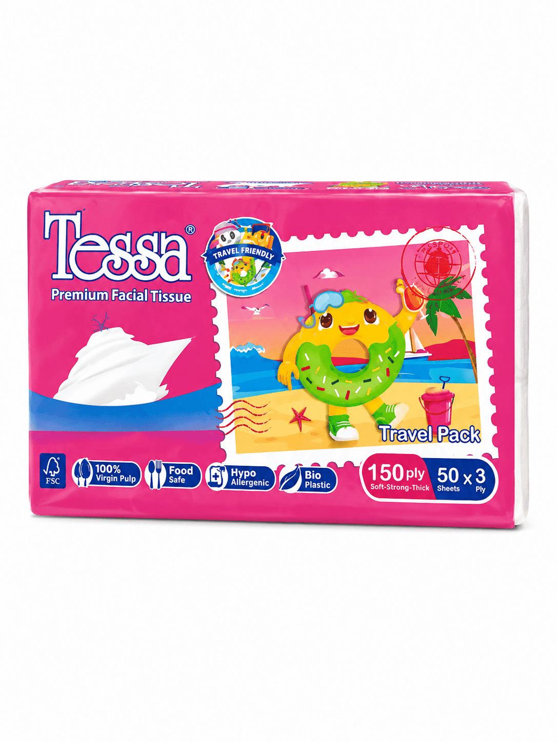 Tessa Tisu Wajah Premium Travel Pack 50 sheets x 3 ply – 2