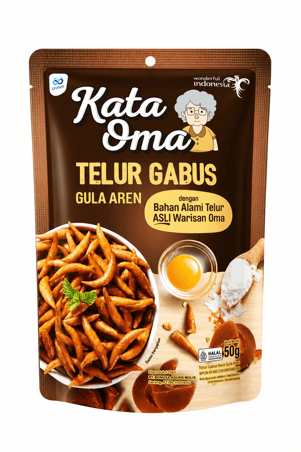 Kata Oma Telur Gabus Gula Aren 50 gr – 1