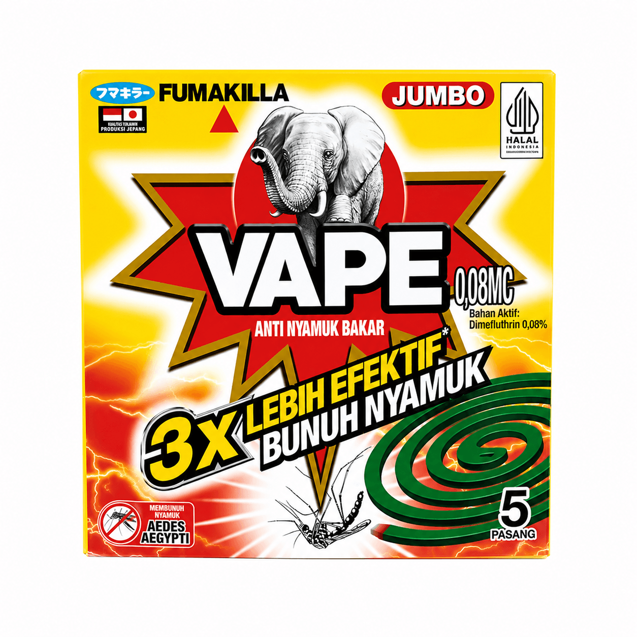 Fumakilla Vape Anti Nyamuk Bakar Jumbo 5 Pasang – 1