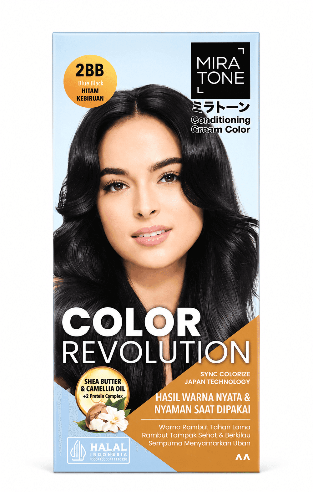 Miratone Conditioning Cream Color Blue Balck 2BB 40 gr + 60 ml +15 ml – 1