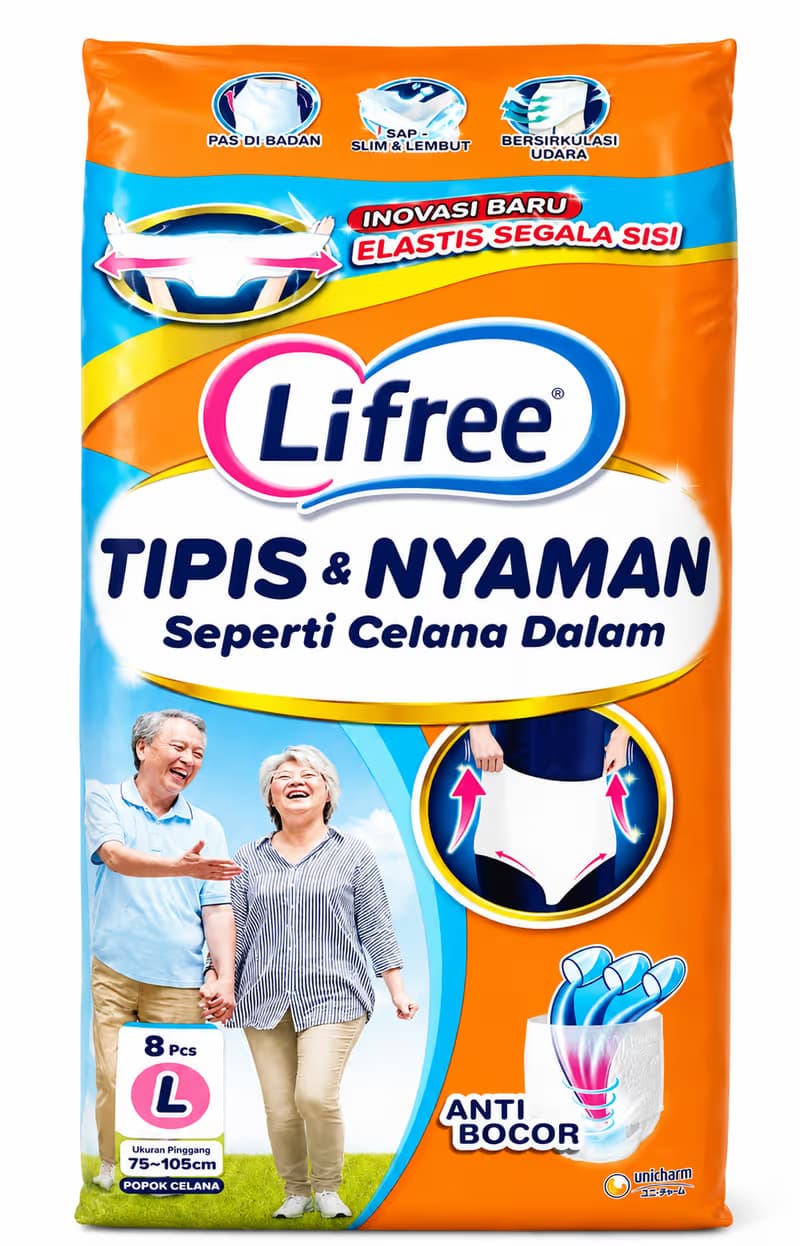 Lifree Popok Celana Tipis Ukuran L Isi 8 Pcs – 1