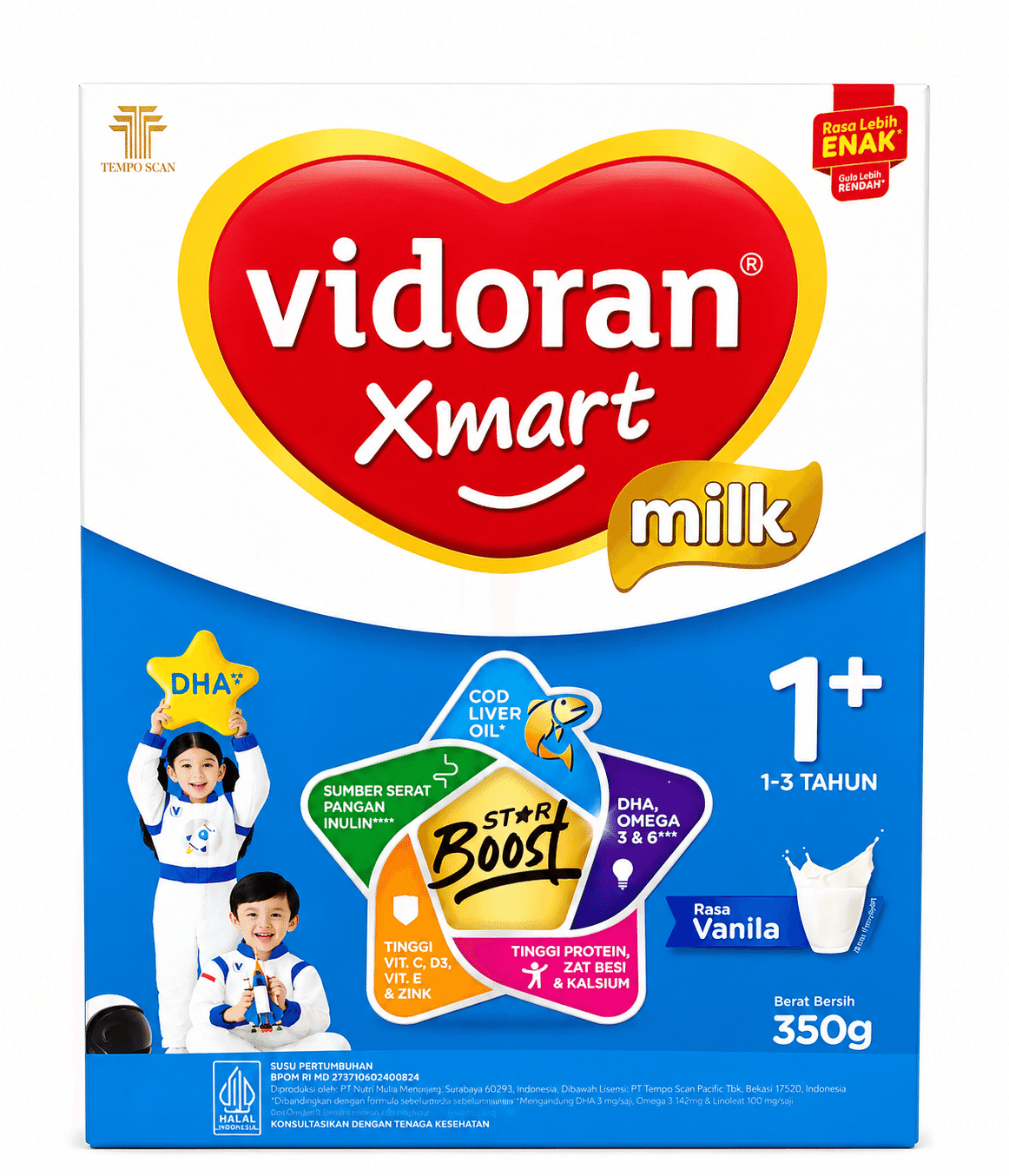 Vidoran Xmart Milk Nutriplex Tahap 1+ Vanila 350 gram – 1