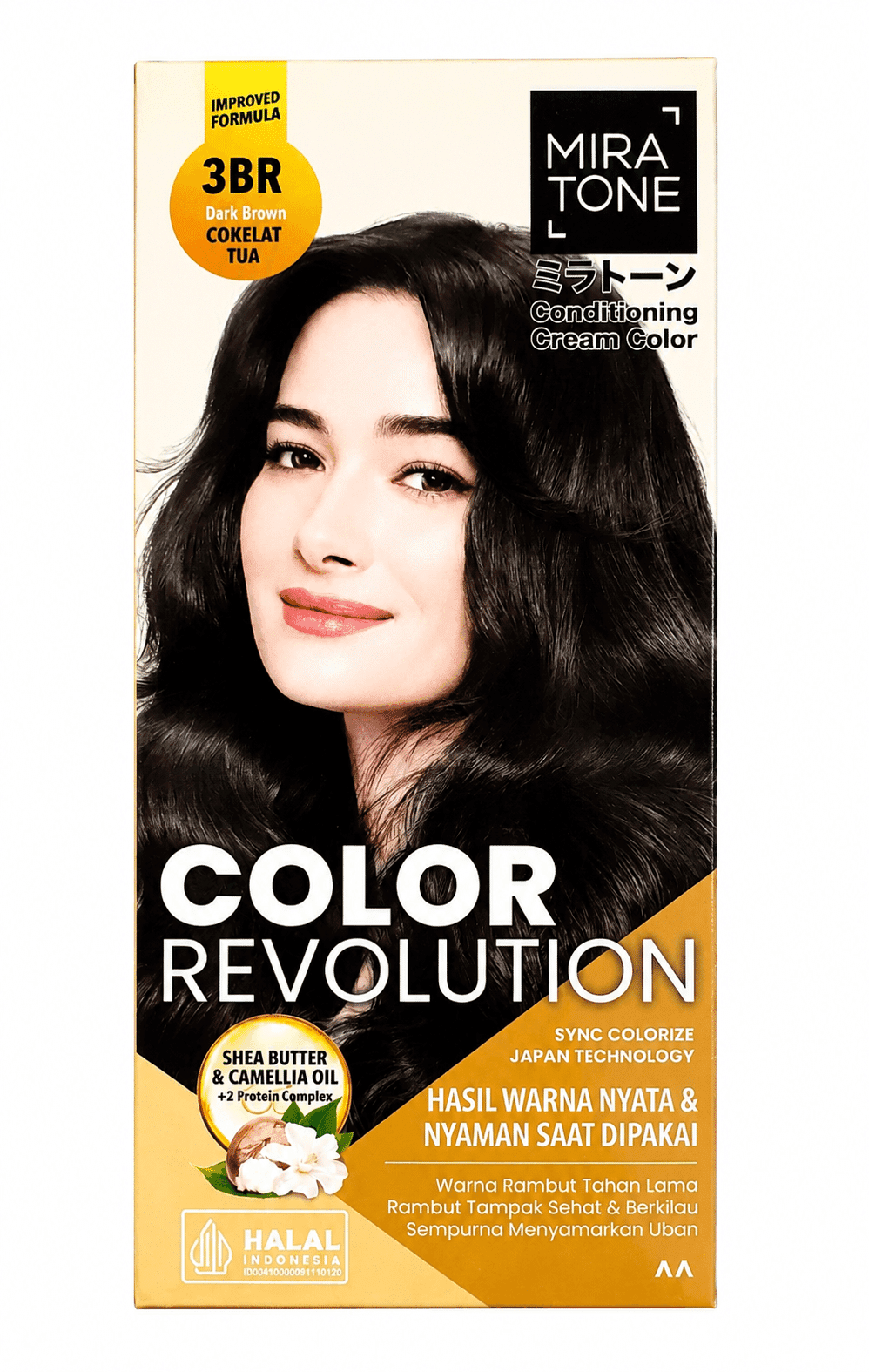 Miratone Conditioning Cream Color Dark Brown 3BR 40 gr + 60 ml +15 ml – 1
