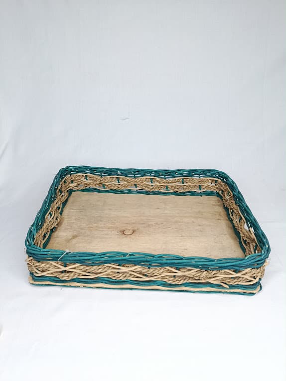 Keranjang Rotan Segi Berwarna Set Sedang – 1