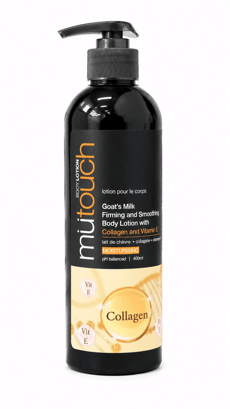 Mutouch Lotion Tubuh Susu Kambing Firming Collagen Vitamin E Botol Pump 400 ml – 1