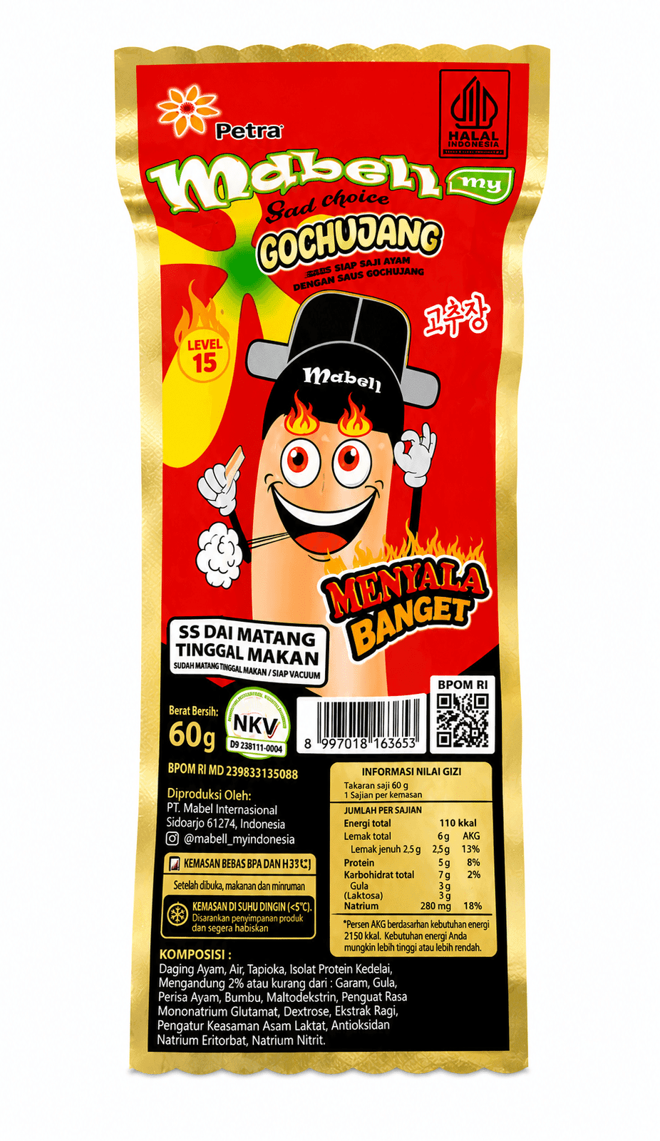 Mabell Sosis Single Gochujang 60 gr – 1