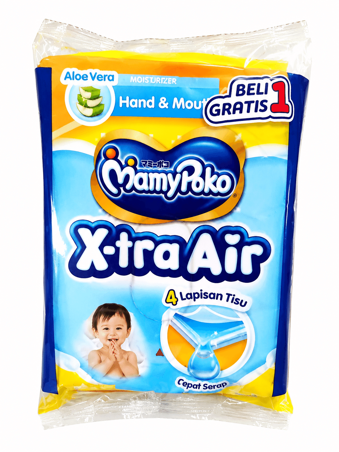 Mamy Poko Tisu Basah Bayi Tangan & Mulut NF 2x50 lembar – 1