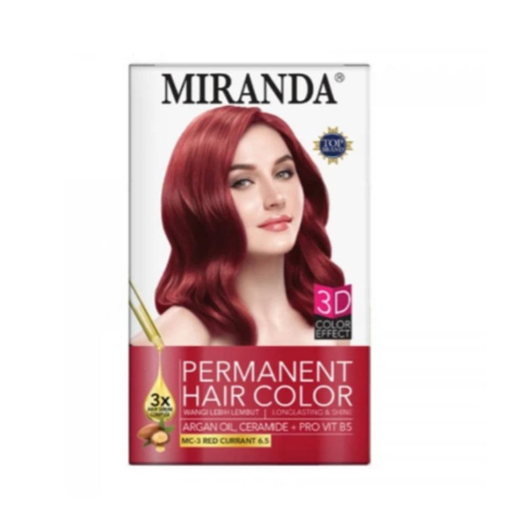 Miranda Permanent Hair Color MC-3 Red As Fire 30 ml +10 ml x 2 Pcs – 1