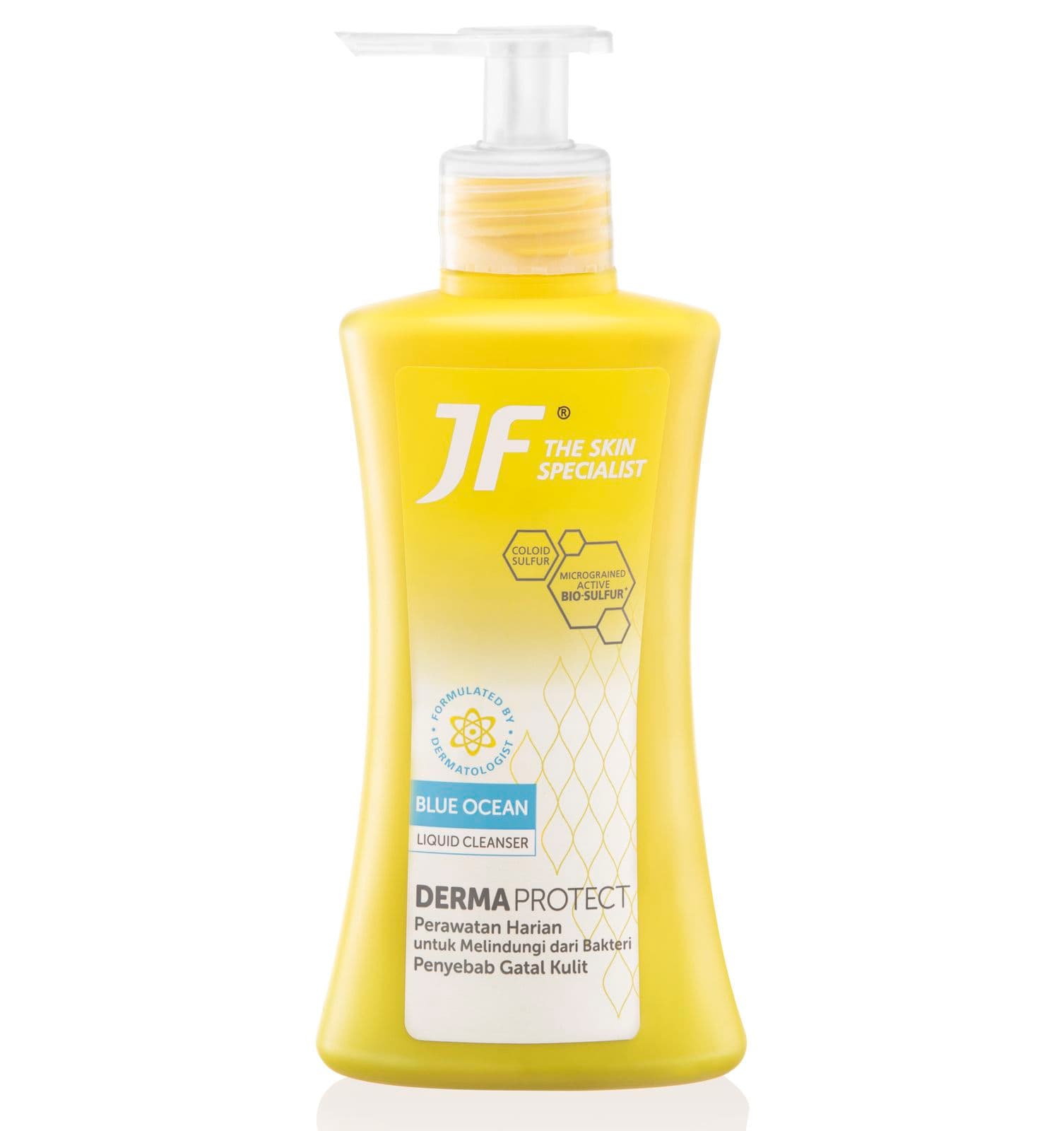 JF Sulfur Sabun Mandi Cair Blue Ocean Botol 200 ml – 1