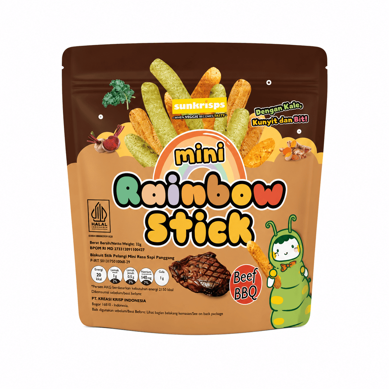Sunkrisps Mini Rainbow Stick Beef BBQ 32 gr – 1