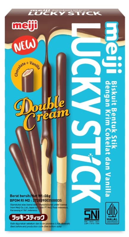 Meiji Lucky Stick Double Cream Coklat Vanila 38 gr – 1