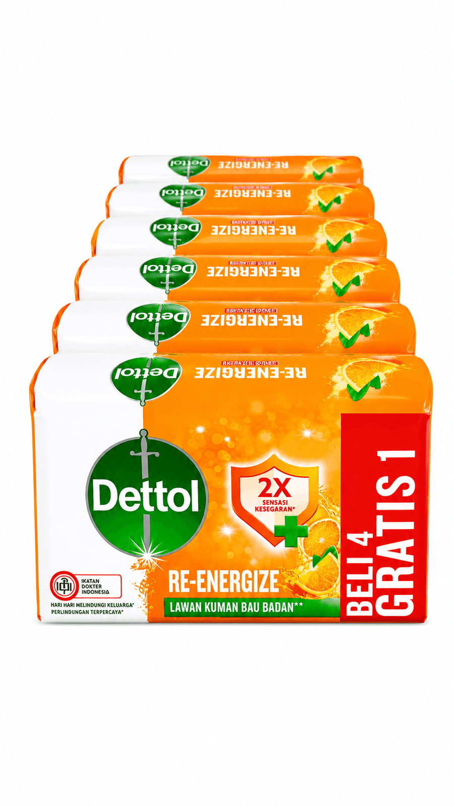 Dettol Sabun Batang Protect Higienis Re-Energize Isi 5 X 100 gr – 1