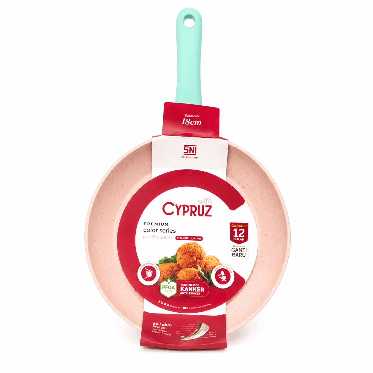 Cypruz Wajan Tempa Gagang Warna FP-0683 18 cm – 1