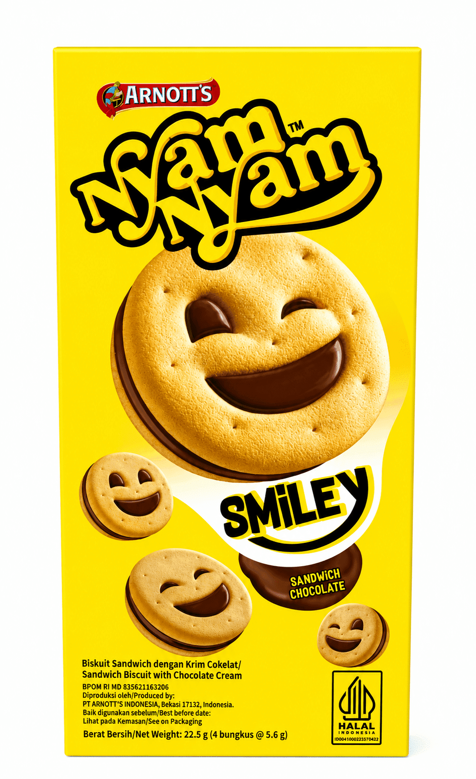 Nyam Nyam Smiley Sandwich Coklat 22,5 gr – 1